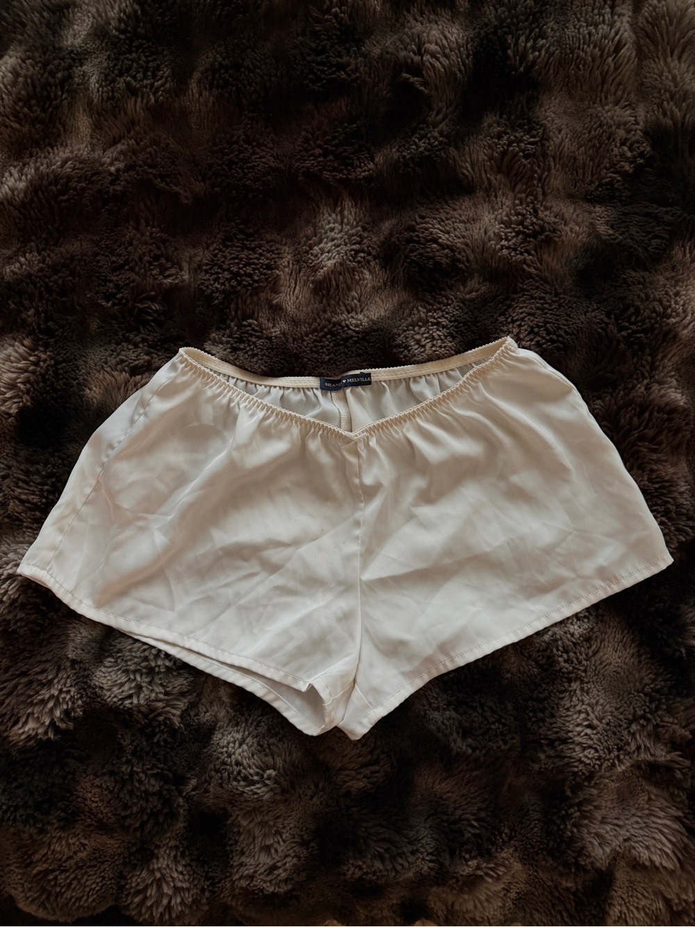 Brandy Melville Satin Cream Mini Lounge Shorts